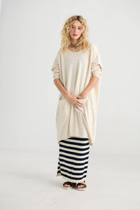Miss Rose Sister Violet Sailor Rose Cotton Skirt Navy/ Cream Stripe