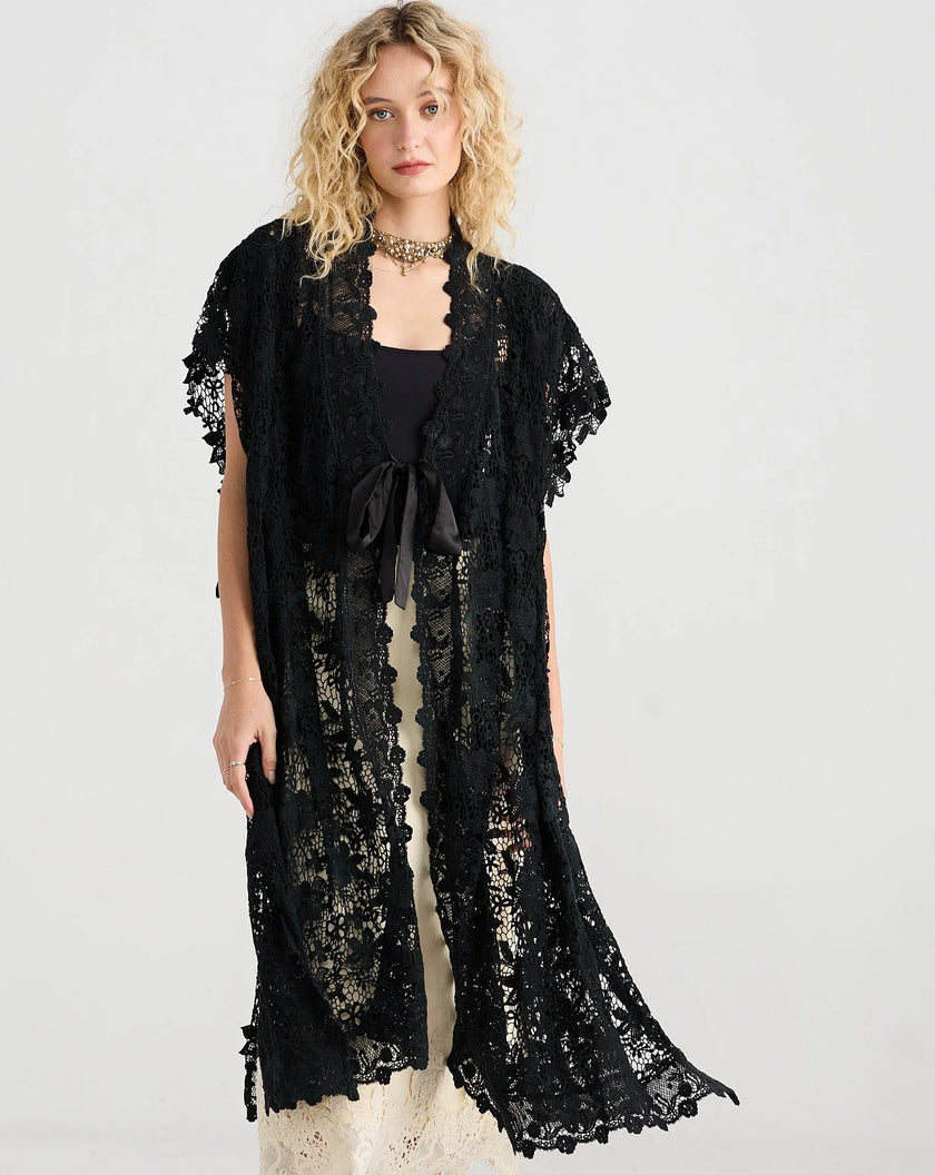 Miss Rose Sister Violet Empress Lace Coat Black