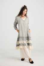 Load image into Gallery viewer, Miss Rose Sister Violet Florette Ruffle Coat Mist Grey
