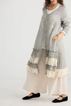 Load image into Gallery viewer, Miss Rose Sister Violet Florette Ruffle Coat Mist Grey
