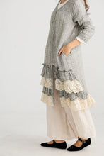 Load image into Gallery viewer, Miss Rose Sister Violet Florette Ruffle Coat Mist Grey
