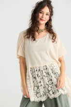 Load image into Gallery viewer, Miss Rose Sister Violet Lillibelle Lace/ Cotton Top Vanilla
