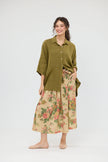 Miss Rose Sister Violet Teddie Linen Shirt Olive