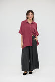 Miss Rose Sister Violet Teddie Linen Shirt Berry