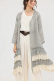 Miss Rose Sister Violet Florette Ruffle Coat Mist Grey
