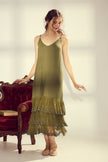 Miss Rose Sister Violet Evangeline Slip Dress Moss