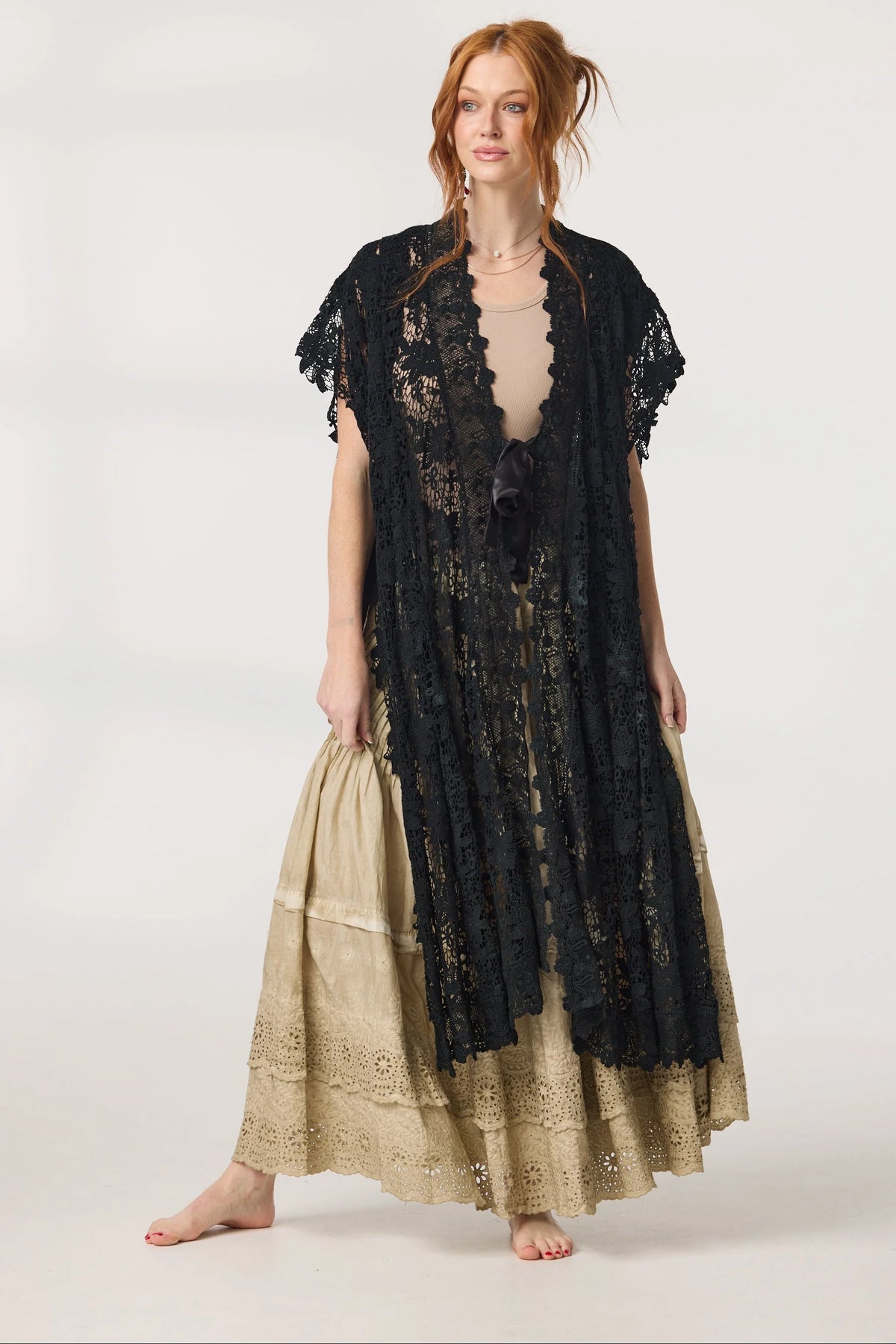 Miss Rose Sister Violet Empress Lace Coat Black