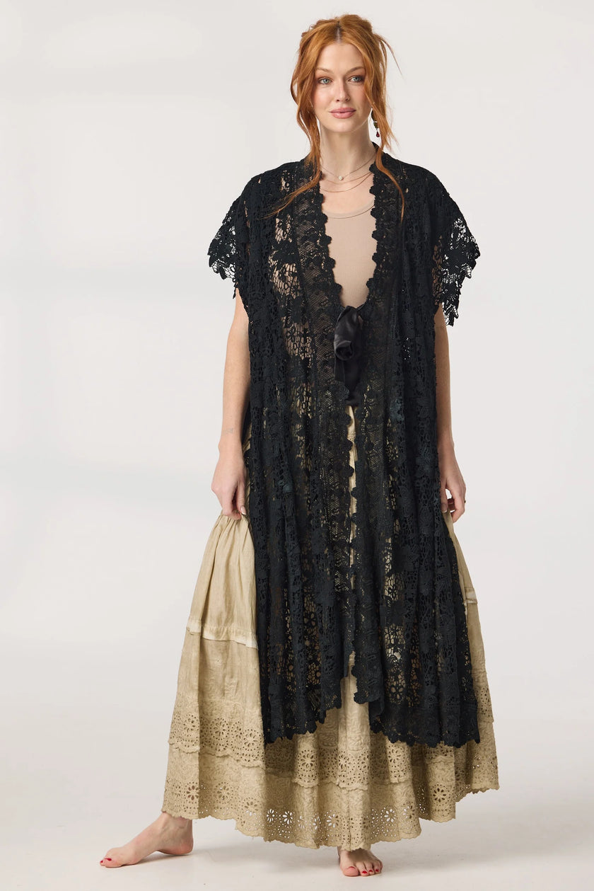 Miss Rose Sister Violet Empress Lace Coat Black