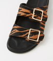 Mollini Harvi Black/ Tan Pony Leather Slides