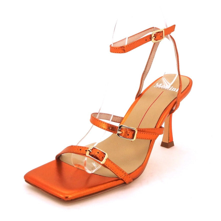 Mollini Wova Orange Metallic Leather