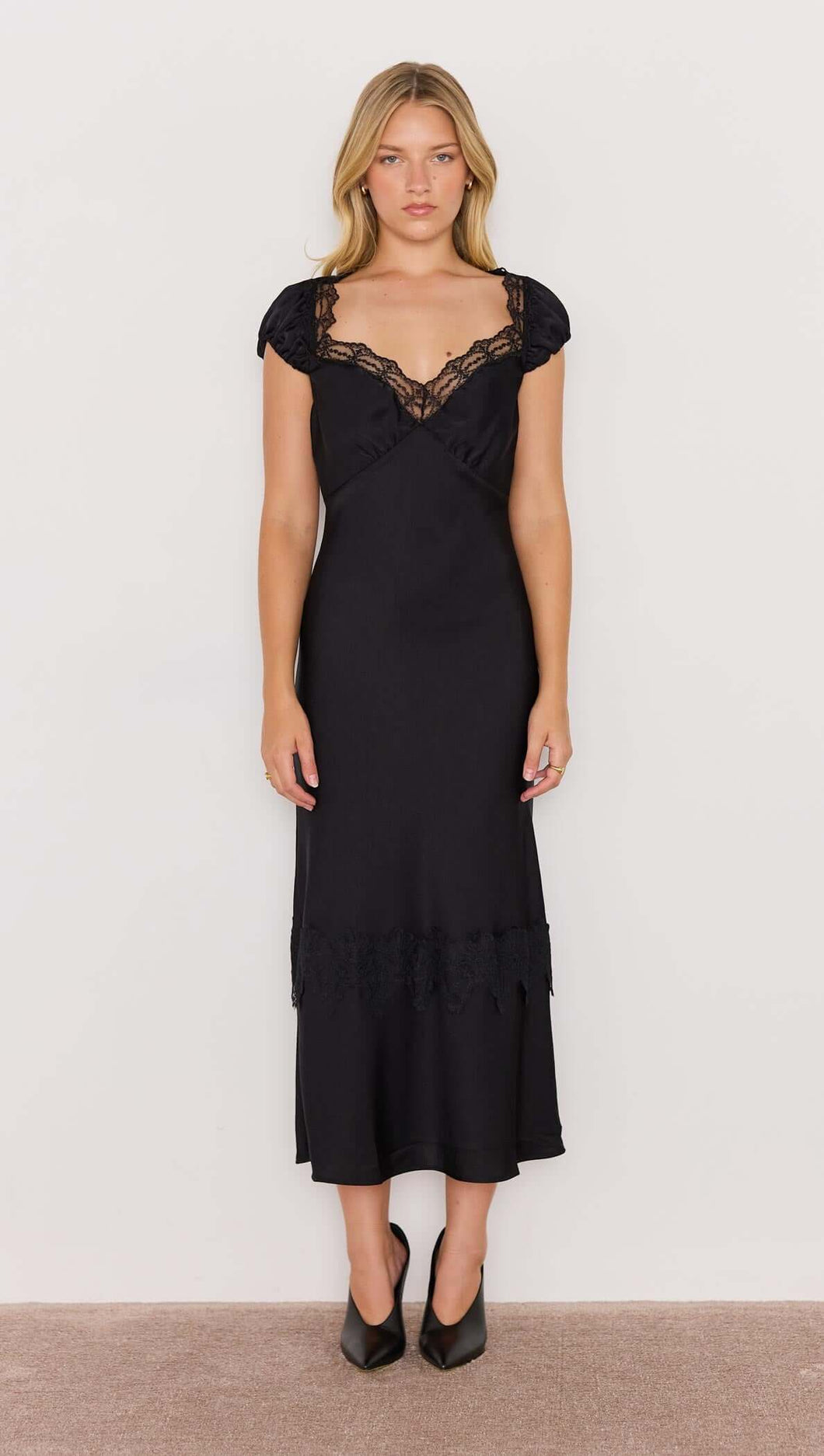 MINKPINK Momento Bias Midi Dress Black