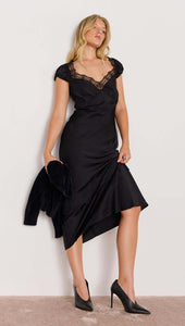 MINKPINK Momento Bias Midi Dress Black