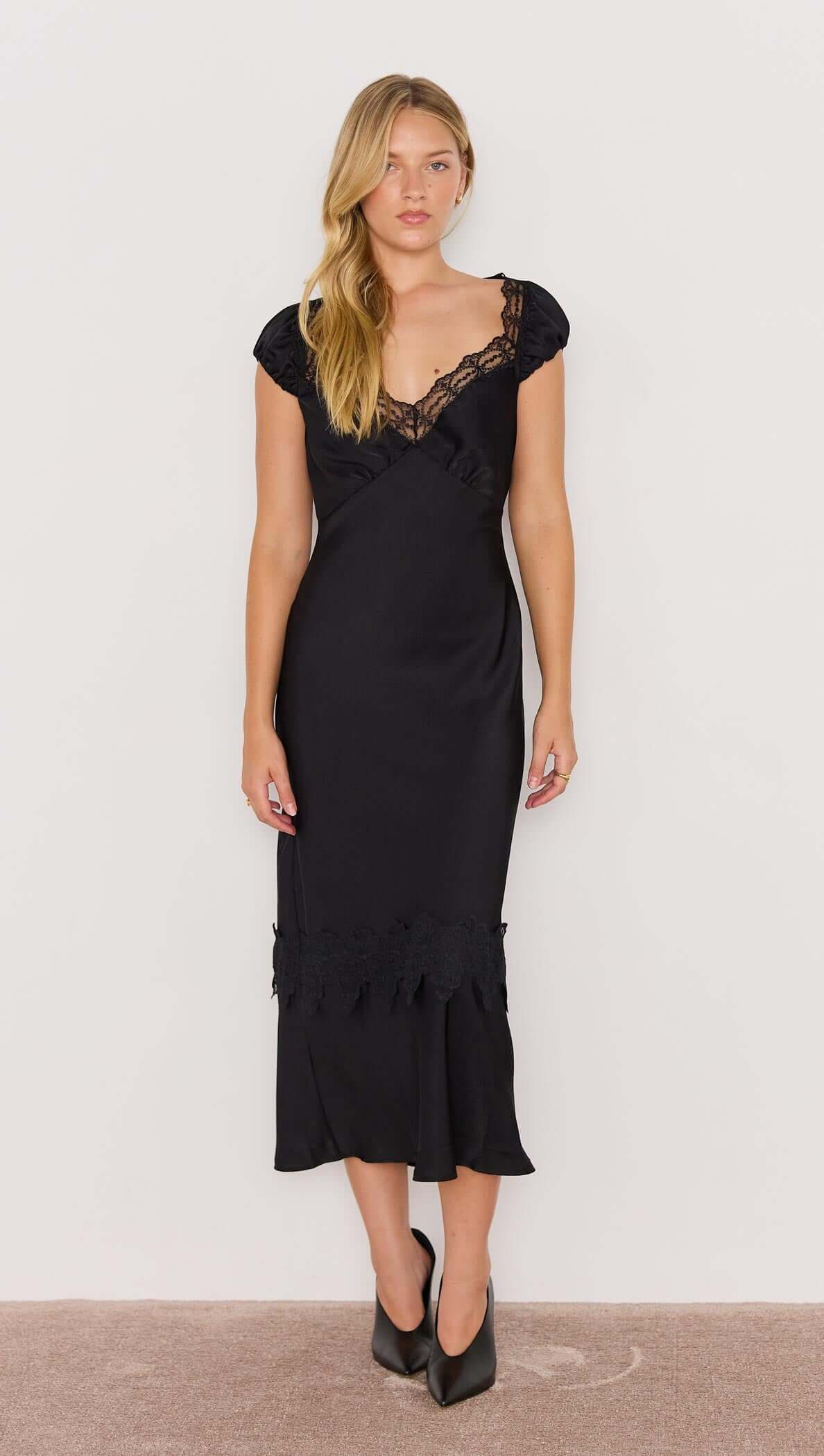 MINKPINK Momento Bias Midi Dress Black