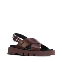 Load image into Gallery viewer, EOS Monnis Chestnut Leather Flatform Sandals
