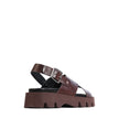 EOS Monnis Chestnut Leather Flatform Sandals