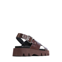 Load image into Gallery viewer, EOS Monnis Chestnut Leather Flatform Sandals

