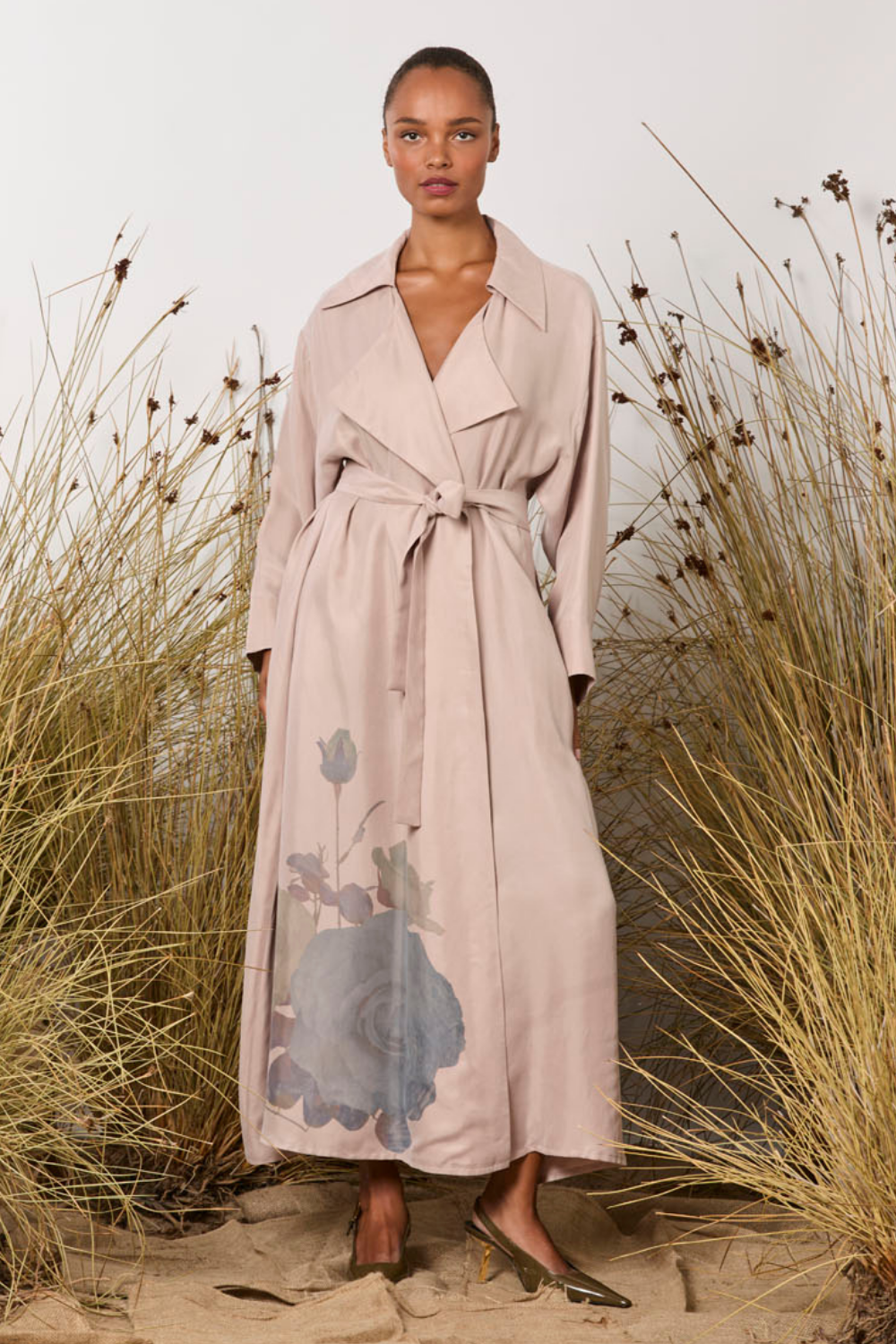 M. A. Dainty Morse Coat Pink Roses
