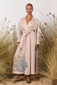 M. A. Dainty Morse Coat Pink Roses