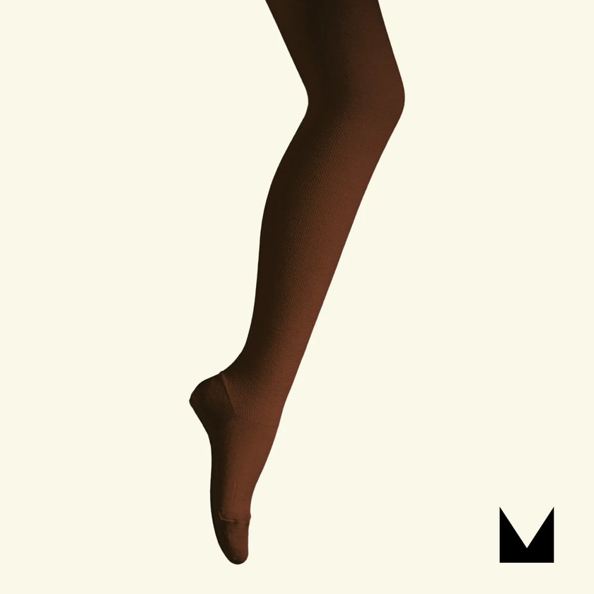 Mosey Merino Wool Textured Knit Tights Mocha