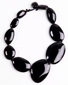 Jackie Brazil N3700 Necklace Riverstones Black Gloss