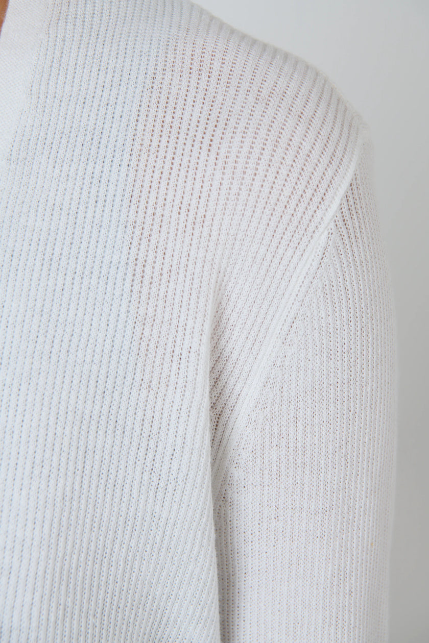 O&J Naturals NATS001 Ribbed Cardigan White