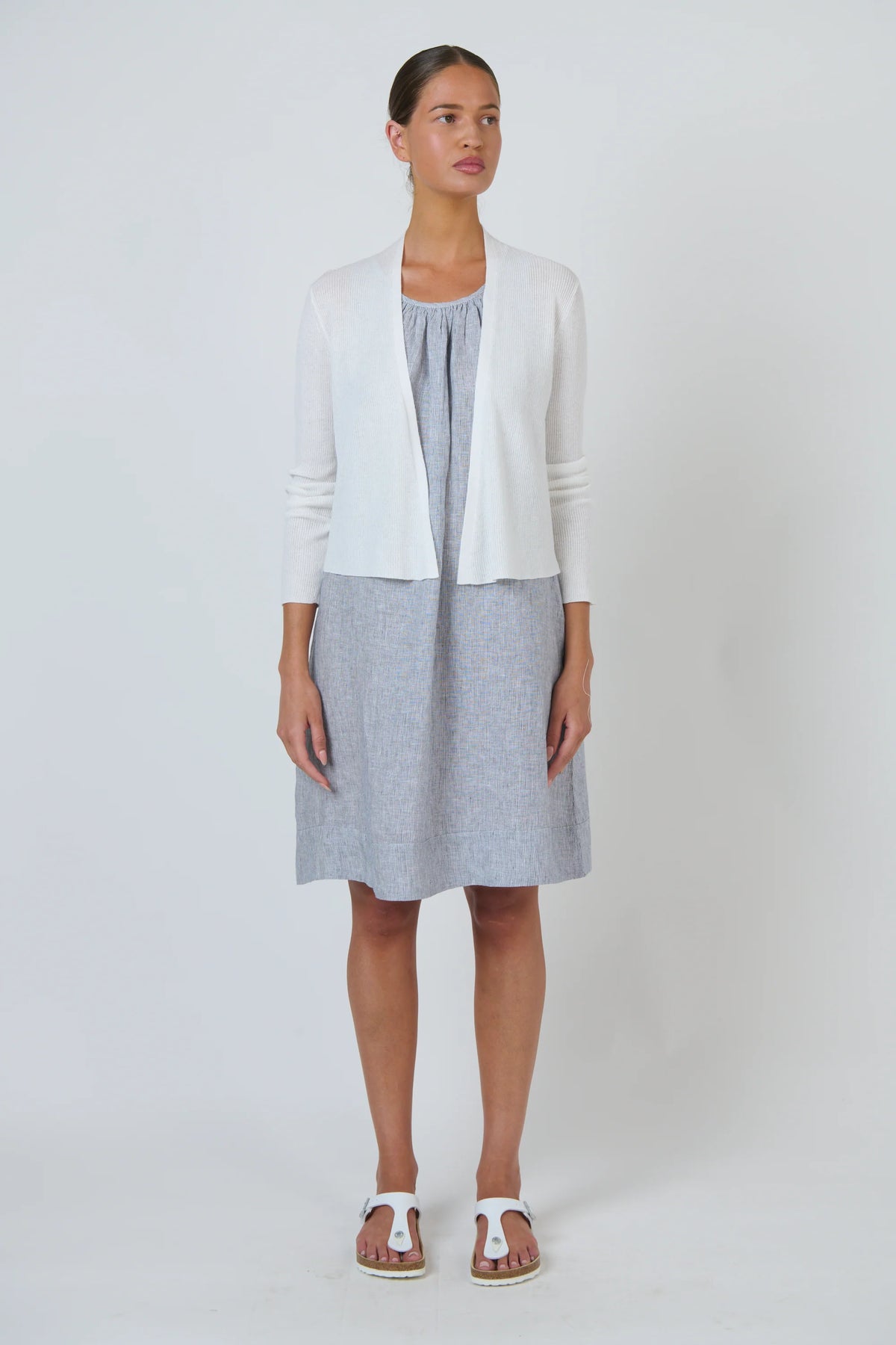 O&J Naturals NATS001 Ribbed Cardigan White