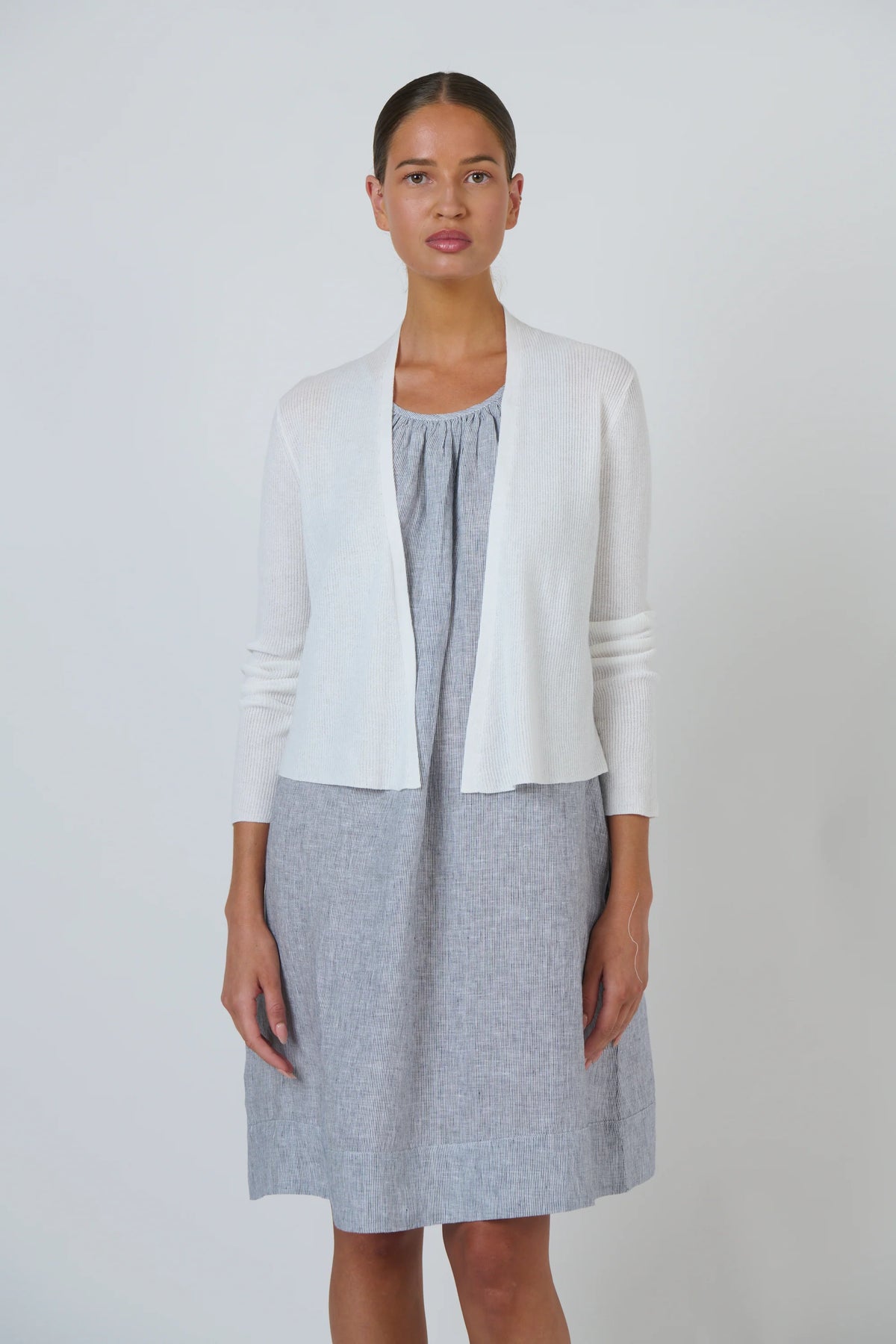 O&J Naturals NATS001 Ribbed Cardigan White