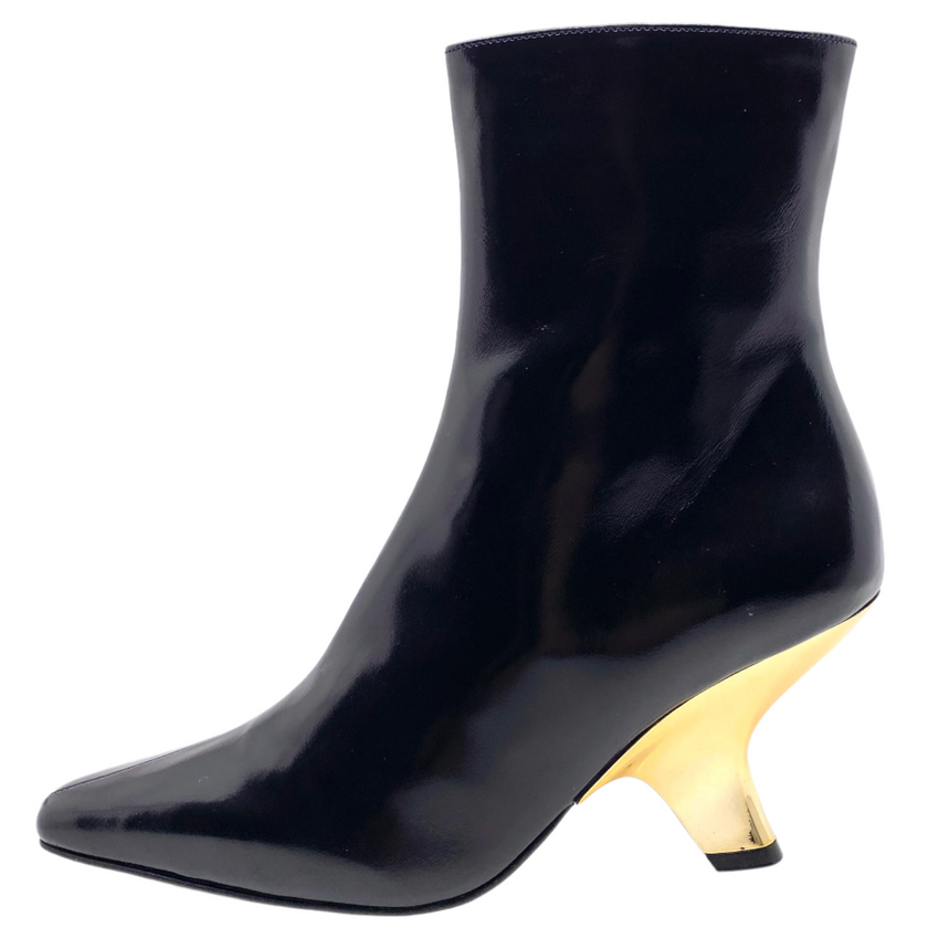 Neo Dasha Egidio/ Gold Negro Patent Leather