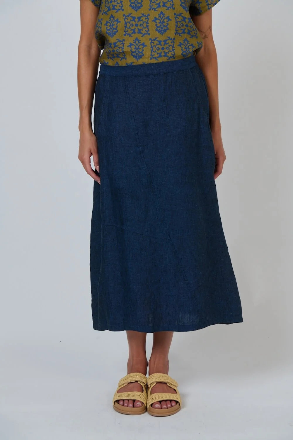 O&J Naturals GA736 Linen Skirt Eclipse