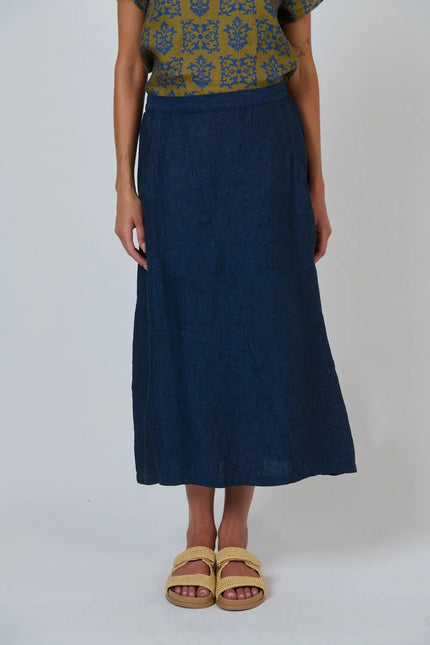O&J Naturals GA736 Linen Skirt Eclipse