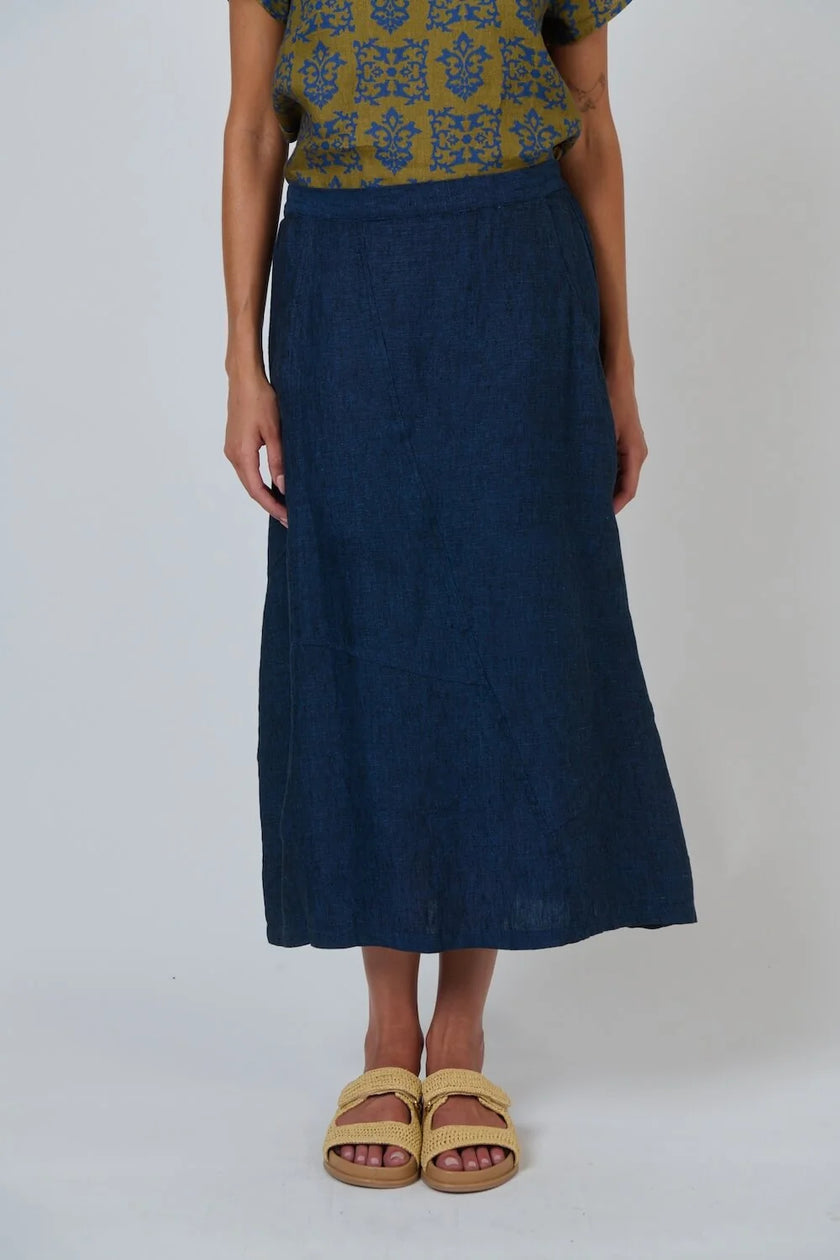 O&J Naturals GA736 Linen Skirt Eclipse