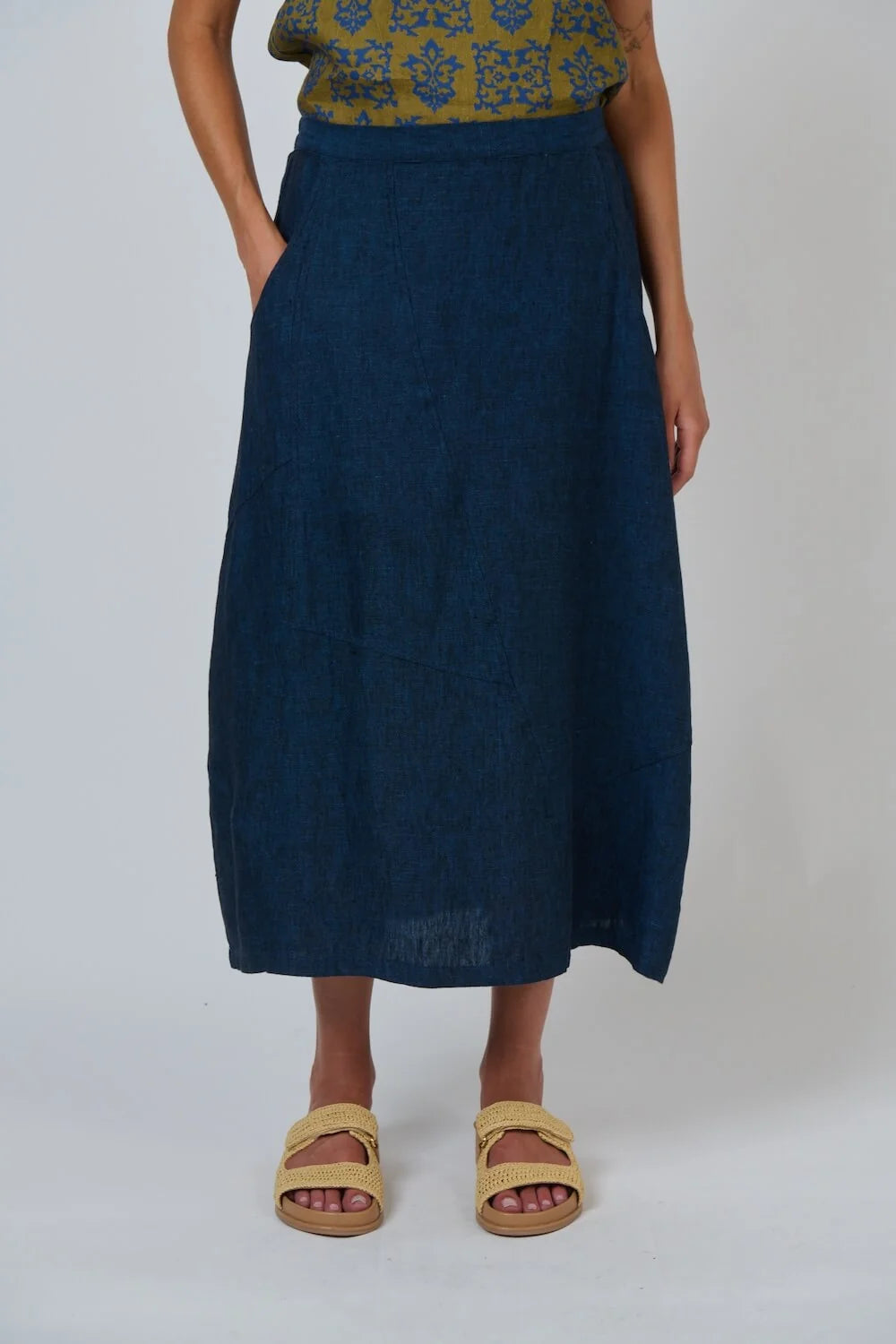 O&J Naturals GA736 Linen Skirt Eclipse