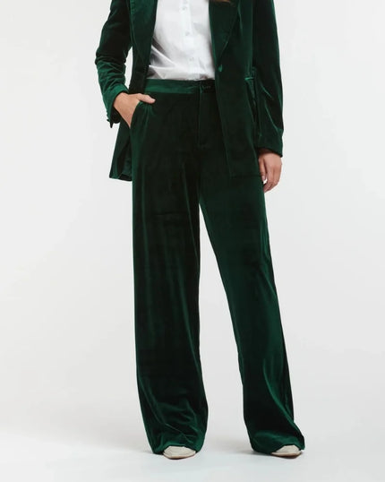 Italian Star Jets Velvet Pant Bottle Green