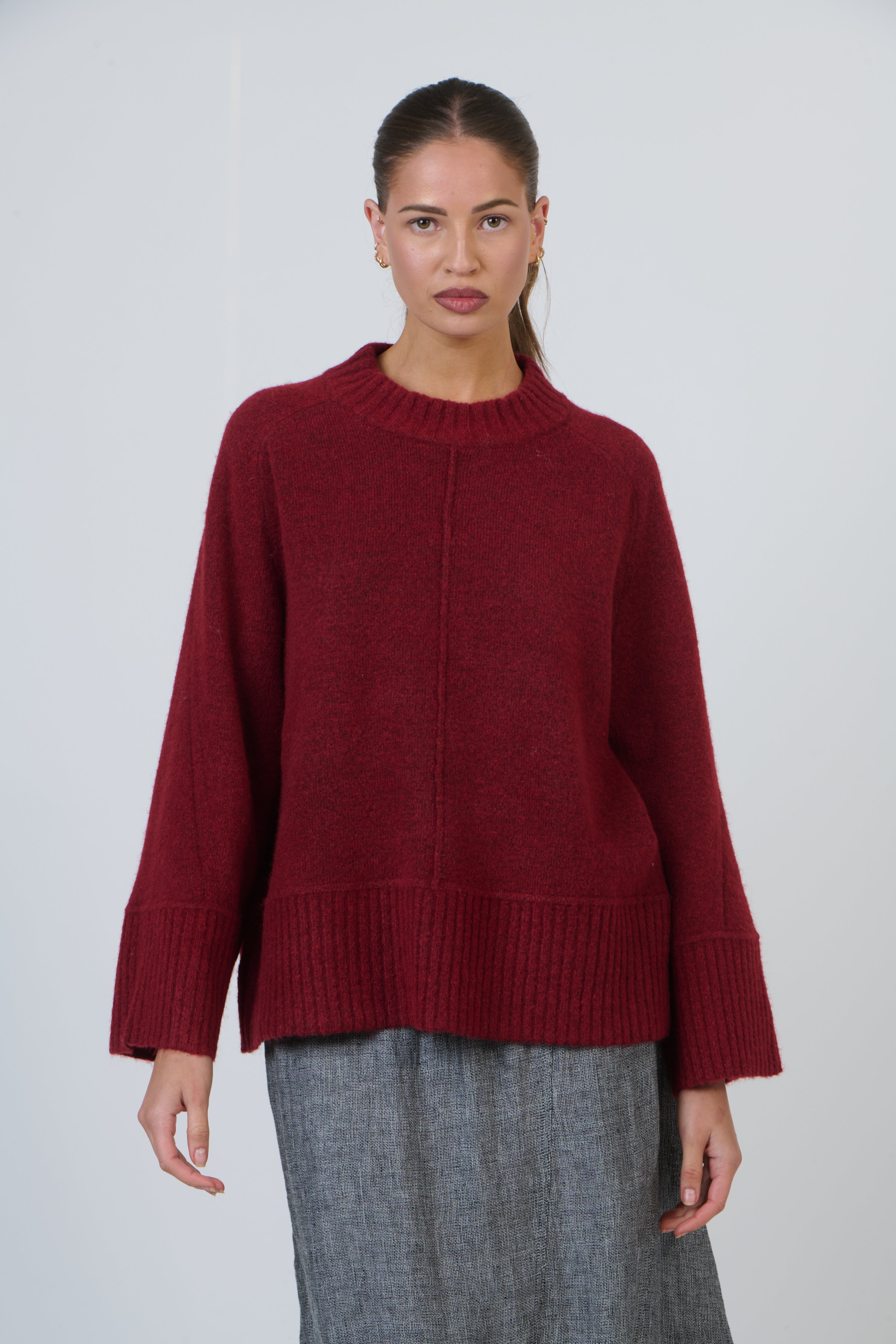 Olive et Julie W47B Knit Jumper Oxblood