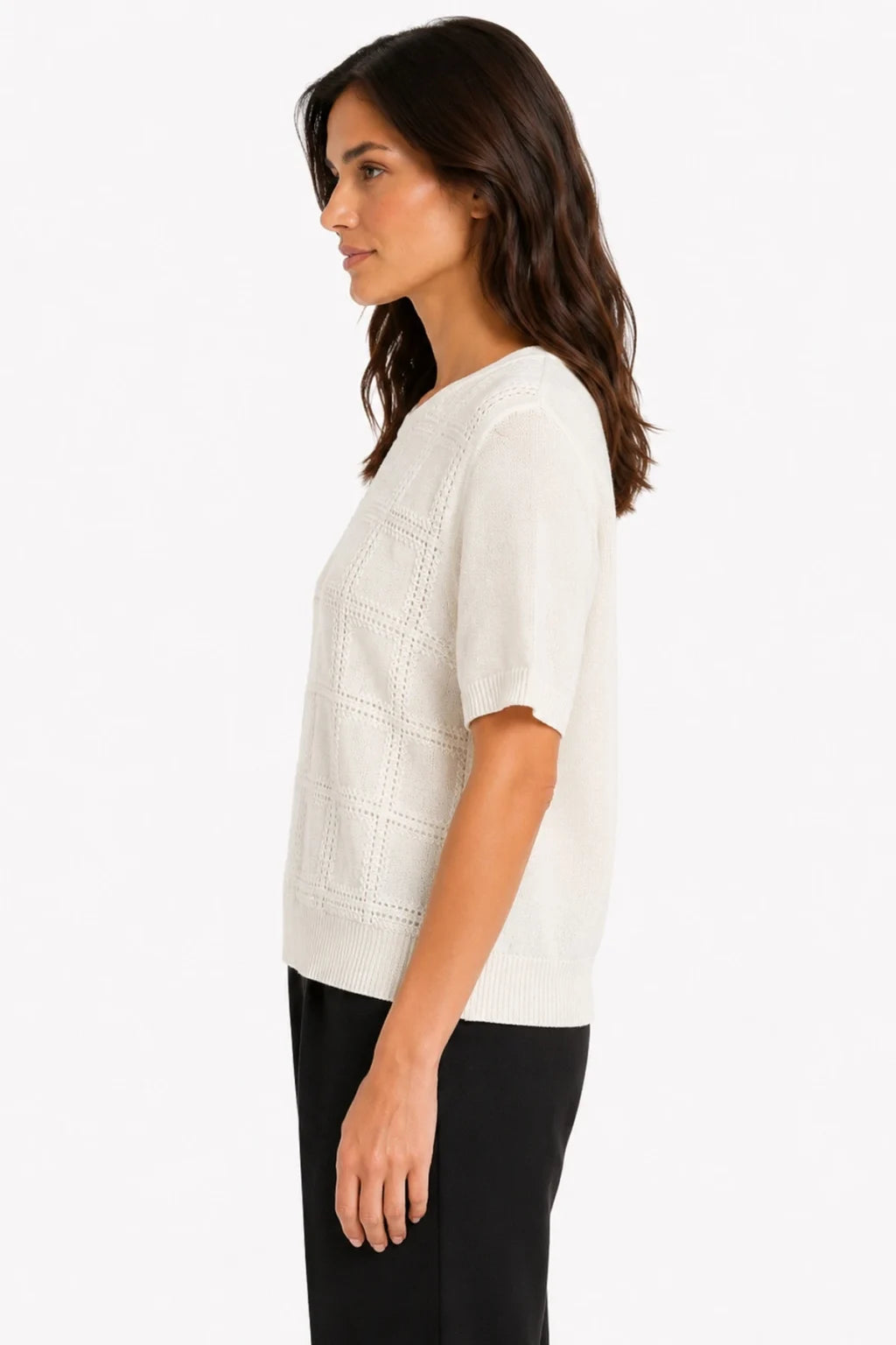 JJ Sisters OO151 Silk Linen Top Cream