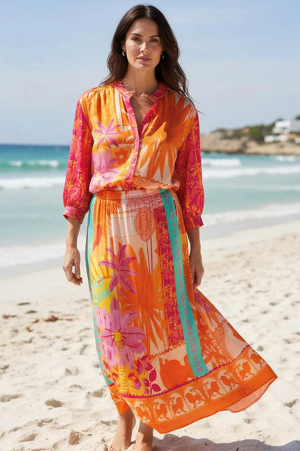 Miss Goodlife Skirt Orange Palm