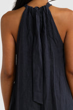Load image into Gallery viewer, ORTC Luna Linen Halter Full Length Dress French Navy
