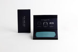 Fox and Leo Slimline Leather Glasses Case Teal
