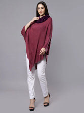 Load image into Gallery viewer, Namaskar P-108 CAS Poncho Velvet Neck Plum
