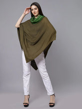 Load image into Gallery viewer, Namaskar P-114 CAS Poncho Velvet Neck Khaki
