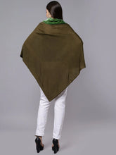 Load image into Gallery viewer, Namaskar P-114 CAS Poncho Velvet Neck Khaki
