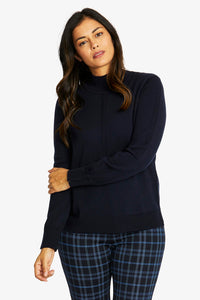 Ping Pong Merino Turtle Neck Pullover Navy