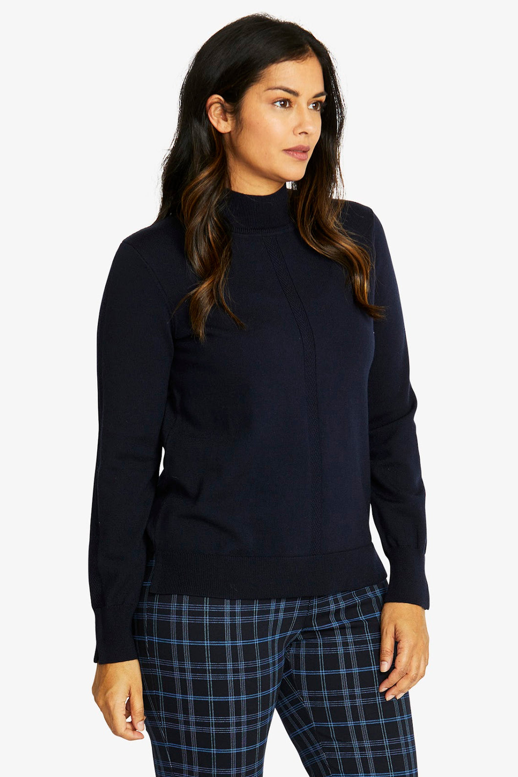 Ping Pong Merino Turtle Neck Pullover Navy