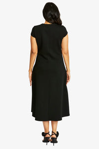 Ping Pong Ponti Seamed Dress Black