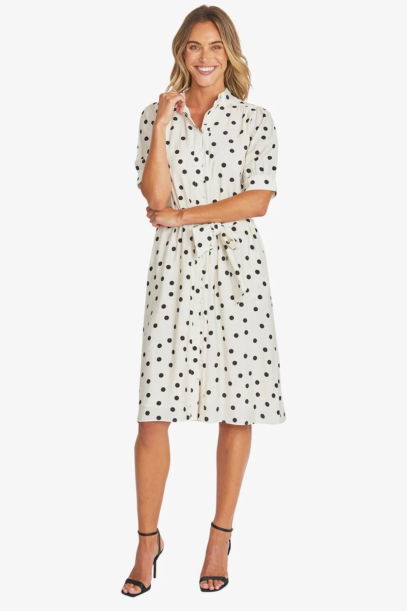 Pingpong Pamela Dress Ivory/ Black