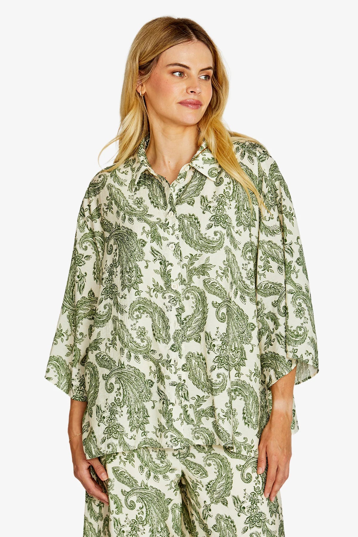 Pingpong Alba A-Line Shirt Agave Paisley