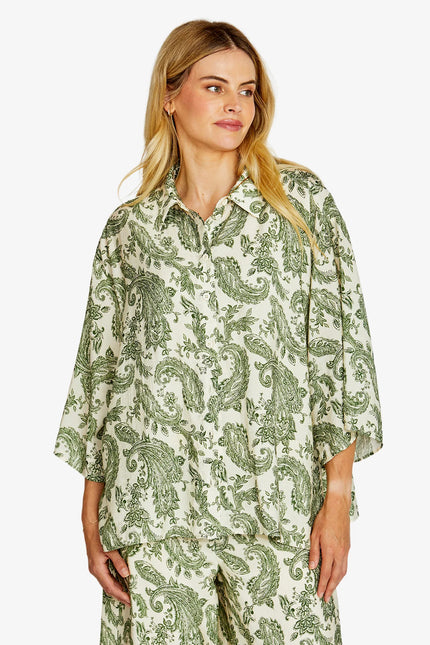 Pingpong Alba A-Line Shirt Agave Paisley