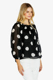 Pingpong Rory Off Shoulder Blouse Spot Print