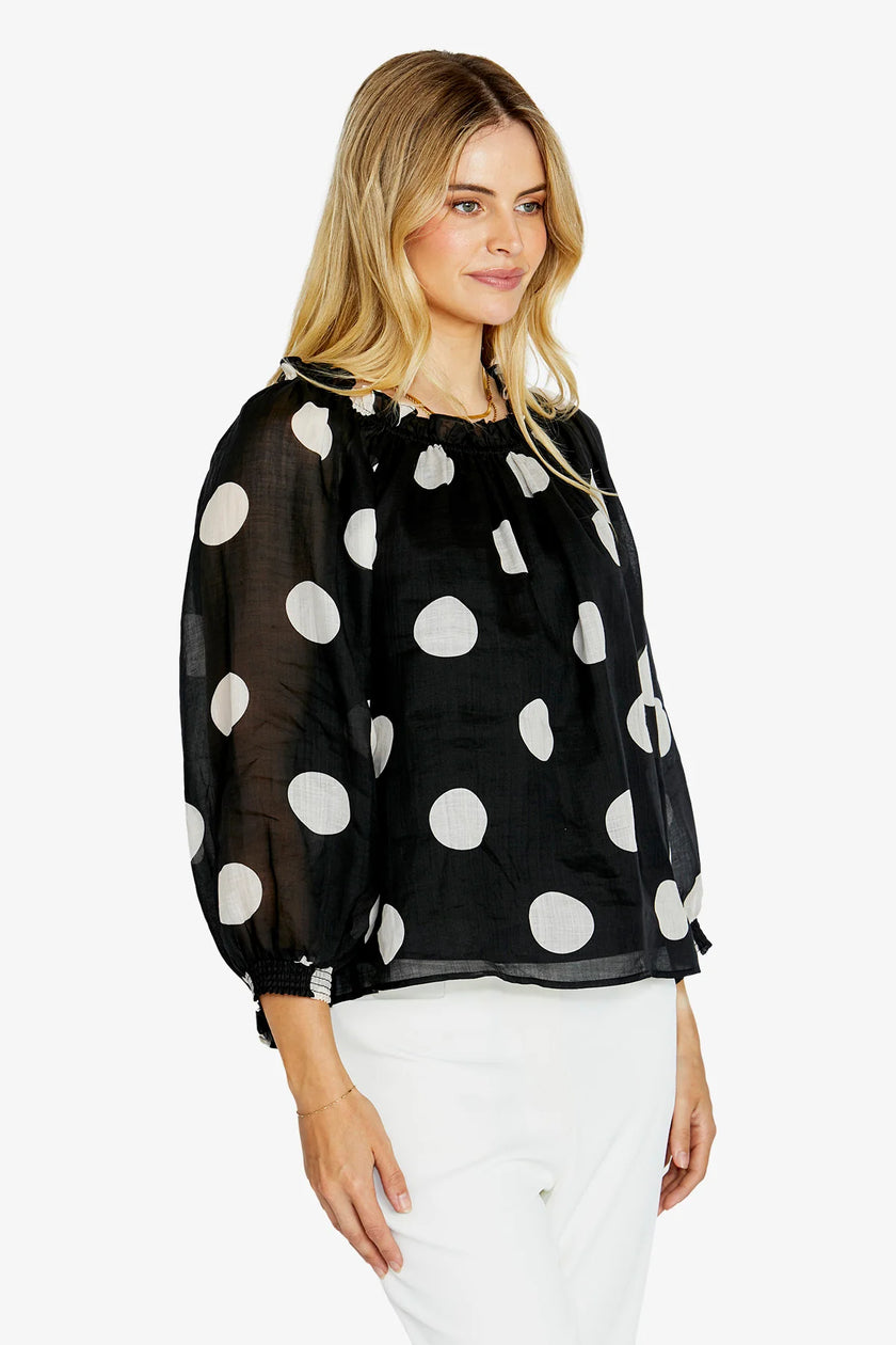 Pingpong Rory Off Shoulder Blouse Spot Print
