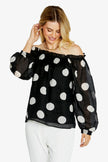 Pingpong Rory Off Shoulder Blouse Spot Print